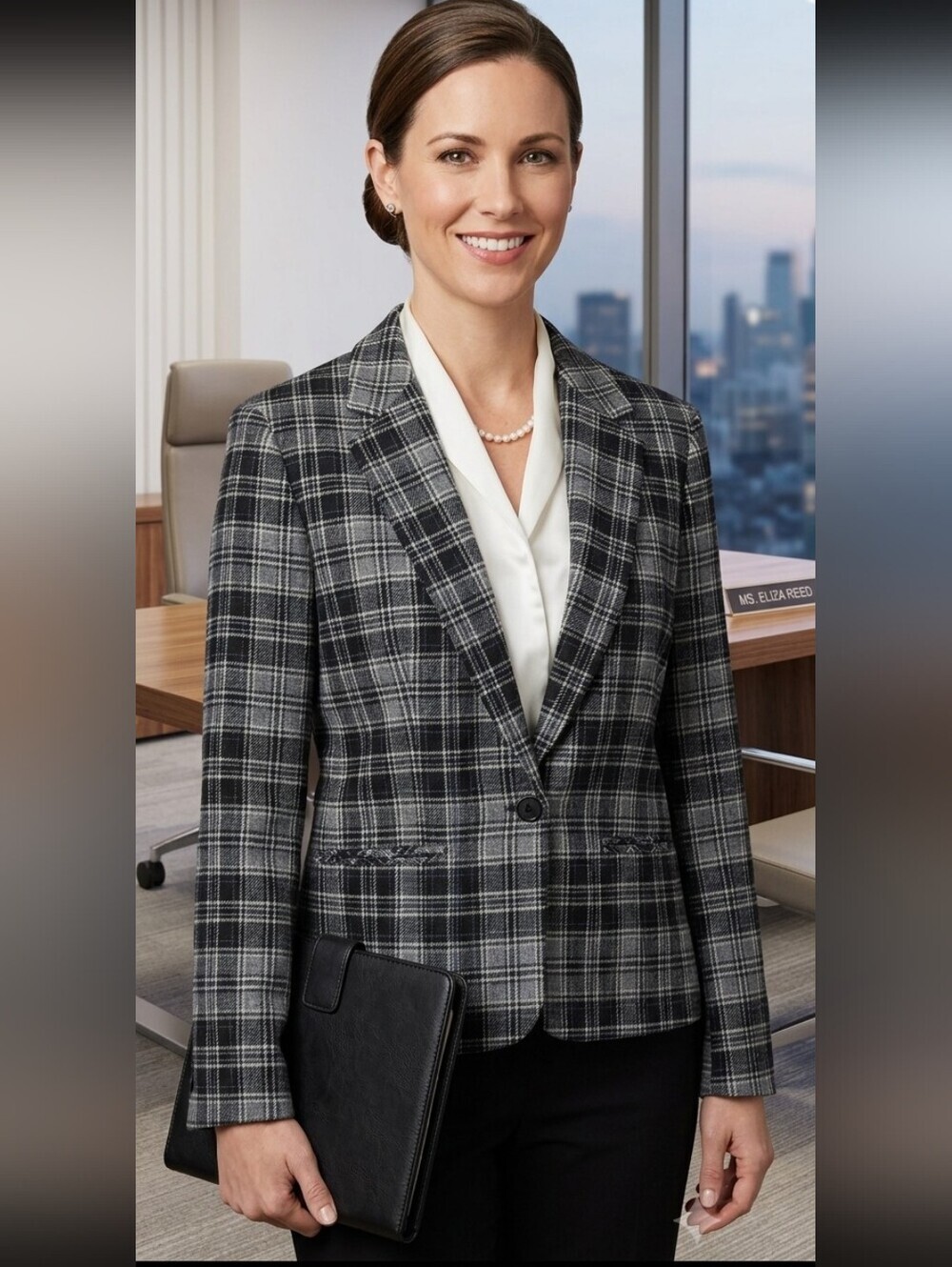 Vintage Pendleton 100% Virgin Wool Plaid Blazer Grey/Black Medium  1964-80's